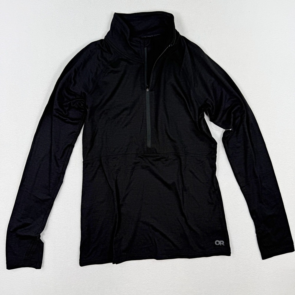 Outdoor Research Alpine Onset Merino 150 Half Zip Size S Womens Black Nwot